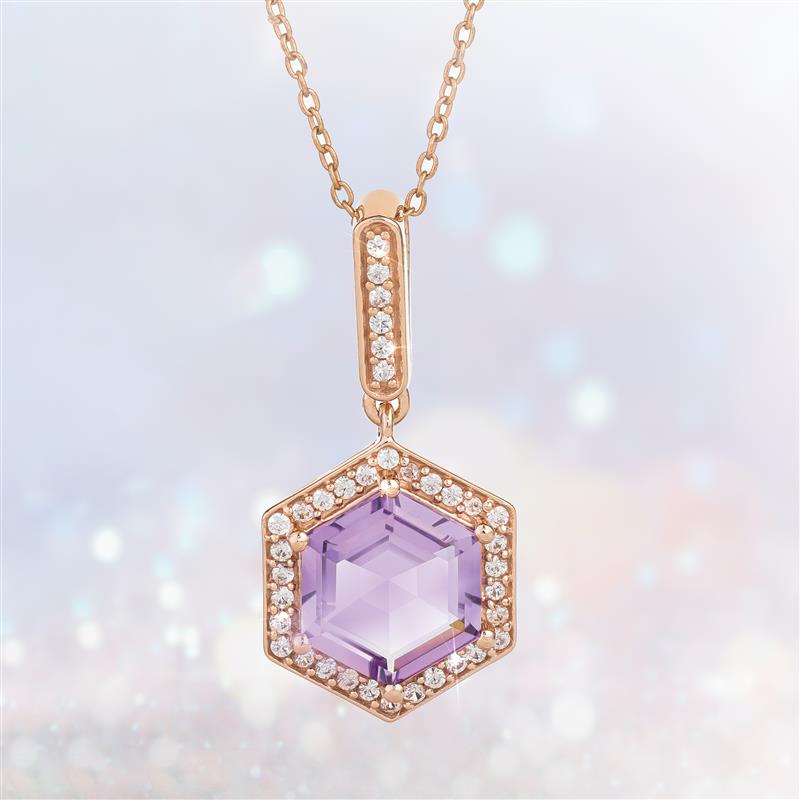 Amethyst Hex Pendant